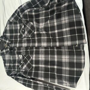 Black and White Plaid Flannel Shirt